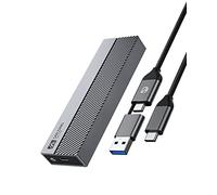 Boîtier NVMe M.2, Transmission USB3.1 GEN 2 10 Gbit/s, Adaptateur de boîtier SSD M.2 NVMe pour 2230 2242 2260 2280 M.2 PCIe NVMe M-Key & M+B Key SSD avec Patch de Dissipation de Chaleur, sans Outil