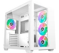 Boîtier PC Abysm Danube Sava 285 BX203 tour ARGB ATX ITX Micro ATX blanc verre trempé 3,5 et 2,5 pouces USB-A USB-C audio 4 ventilateurs ARGB refroidissement liquide G