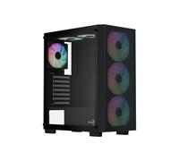 Aerocool Boîtier PC B509A Flow Moyen tour ATX, panneau en verre trempé, 6 A-RGB, façade mesh, noir