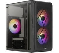 AeroCool CS107V2 Acrylique Boîtier Mini Tour Micro ATX RGB avec Panneau Vitré, Noir