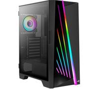 Aerocool Mirage ARGB ATX Mid Tower Case, LED Front, Tempered Glass Side Panel, 2x 12cm ARGB Fans, Black