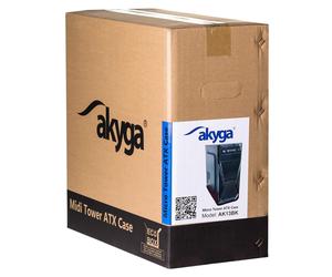 Boîtier PC Akyga AK13BK - Tour midi ATX - Noir - 7 baies internes - Refroidissement arrière 120mm