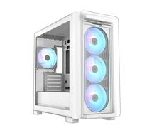 ASUS Boîtier PC A23 Plus TG ARGB – Ventilateurs ARGB préinstallés, panneau avant en maille, Blanc