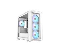 ASUS Boîtier PC A23 Plus TG ARGB – Ventilateurs ARGB préinstallés, panneau avant en maille, Blanc