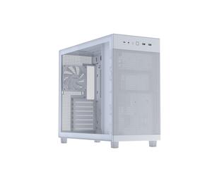 Boîtier PC ASUS PRIME AP303 TG Blanc - Micro ATX/Mini-ITX/ATX, 1x120mm arrière, USB 3.2 Gen 1/Gen 2x2, Vitre trempée, Radiateur 360mm max, HDD 3.5"/SSD 2.5"