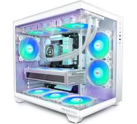 Boitier Pc Atx,6 Ventilateurs Pwm Argb Préinstallés,Support Rad 360Mm Boitier Pc Gamer,Type-C 270°Full View Verre Trempé Mid[IN3]