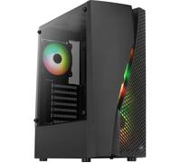 Aerocool WAVEBKV3, Boîtier PC ATX, Verre Trempé, 4x Ventilateurs RGB 12cm, Noir