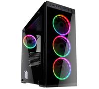 Boitier PC ATX Kolink Horizon - Noir - LED RGB - Moyen tour - 3x 120 mm LED RGB façade, 120 mm LED RGB arrière