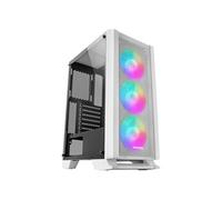 Mars Gaming Boîtier PC ATX MCCW — Panneau avant Metal-Mesh, Verre trempé, 3x FRGB 120mm, Blanc