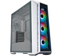 Cooler Master MasterBox 520 - Boîtier PC Moyen Tour Chassis ATX, 4 x Ventilateurs Préinstallés, Plusieurs Configuration du Flux d'air, Panneau Avant & Latéral Verre Trempé, Contrôleur ARGB - Blanc