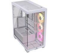 Corsair 3500X RS-R ARGB Boîtier PC Moyen-Tour - 3 Ventilateurs RS120-R ARGB Préinstallés, Peut accueillir jusqu'à 10 Ventilateurs 120 mm, Compatible avec Une Carte mère à Connexion inversée - Blanc