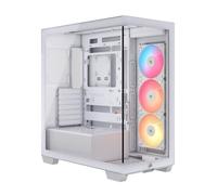 Corsair 3500X RS-R ARGB Boîtier PC Moyen-Tour - 3 Ventilateurs RS120-R ARGB Préinstallés, Peut accueillir jusqu'à 10 Ventilateurs 120 mm, Compatible avec Une Carte mère à Connexion inversée - Blanc