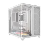 CORSAIR AIR 5400 RS-R ARGB Boîtier PC Triple Chambre Moyen-Tour Panoramique - Chambre Isolée pour AIO 360mm, Compatible Mères À Connexion Inversée, 3X Ventilateurs ARGB RS-R Inclus - Blanc