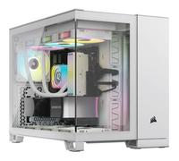 CORSAIR 2500X Boîtier Petit Tour mATX à Double Chambre - Verre Trempé Panoramique - Connexion Inversée Compatible Avec la Carte Mère - Pas de Ventilateurs Inclus - Blanc