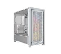 Boîtier PC Corsair FRAME 4000D RS moyen tour blanc ARGB avec panneau latéral verre trempé