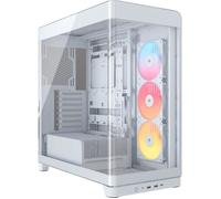 CORSAIR Frame 4500X RS-R ARGB Boîtier PC Moyen-Tour en Verre panoramique - Système de Fixation du Ventilateur InfiniRail, Peut accueillir Deux radiateurs de 360 mm, 3X Ventilateurs RS120R - Blanc