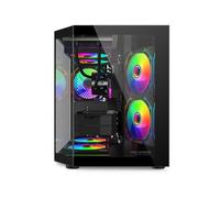Boîtier PC Cube ProGaming Alma, Micro-ATX, 3 Ventilateurs ARGB, Contrôleur ARGB, MB Sync, Design Compact, Noir