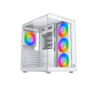Boîtier PC cube XIGMATEK Aqua Compact Air Blanc verre trempé double panneau RGB 4 ventilateurs ARGB/PWM Micro-ATX Mini-ITX