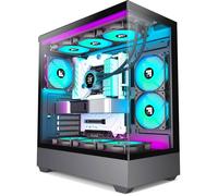 Boîtier PC de jeu ATX - DEBSY - F1 - 6 ventilateurs PWM ARGB - Type-C - Verre trempé - 430x213x490 mm - ATX/M-ATX/ITX
