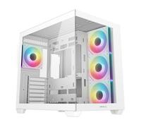 DeepCool Boîtier PC CG530 4F Moyen tour ATX 4 ventilateurs ARGB Panneau verre trempé Blanc