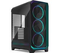 Fractal Design Meshify 3 Ambience Pro RGB Black Tempered Glass Light Tint - High Airflow PC Gaming Case - Mesh Front Panel - Adjust Pro Hub and Three ARGB Momentum 14 Fans Included
