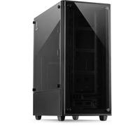 Boîtier PC Full-Tower INTER-TECH C-303 Mirror Noir - 3 ventilateurs - 2 baies internes - 4 baies d'extension