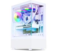 Boitier Pc Gamer Rgb,3 Ventilateurs 120 Mm Argb,Compatible Atx/Matx,Moyen Tour Gaming Vide,Face Lateral Et Avant En Spectra White
