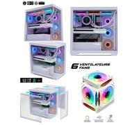 Boîtier PC Gamer - SPIRIT OF GAMER - Spark Artic ARGB - 7 Ventilateurs - USB Type-C - Verre Trempé 270°