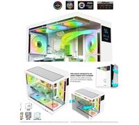 Boîtier PC Gamer - SPIRIT OF GAMER - VIPER CRX - Blanc - Écran LCD frontal - ARGB 6 ventilateurs