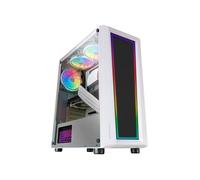 Mars Gaming Boîtier PC Gaming MC-Art ATX, double vitrage trempé, ARGB 12 modes, blanc