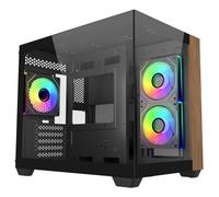 Cooler Master Boîtier PC Elite 481 Wood Micro-ATX panneau vitré Noir