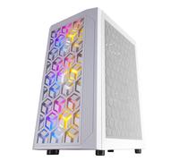 Mars Gaming Boîtier Gaming MCMESHW MicroATX Panneau avant mesh 3x FRGB 120mm verre trempé Blanc