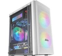 Boîtier PC Gaming MicroATX Mars Gaming MC300 Blanc, Verre Trempé, Façade Mesh, 3 Ventilateurs FRGB G