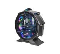 Boîtier PC Gaming MicroATX XL MCORB Noir Design Circulaire Custom Double Vitrage Trempé