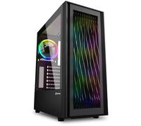 Boîtier PC gaming - SHARKOON - RGB WAVE - Noir - 3 ventilateurs 120 mm - 2 baies internes - 7 baies d'extension