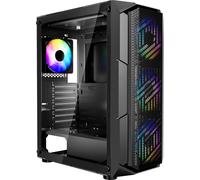 VEVOR Boîtier PC Gamer, Tour Moyenne, avec 4 Ventilateurs ARGB 120 mm, Panneau Verre Trempé Haut Débit d'air, Filtre Anti-poussière, Gestion des Câbles, pour GPU 320 mm Longueur, pour ATX, M-ATX, ITX
