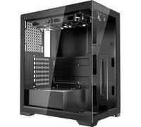 Boîtier PC Gaming VEVOR, tour intermédiaire, panneau en verre trempé avec flux d'air élevé, filtre à poussière, 2x ventilateurs 120 mm, gestion des câbles, pour GPU jusqu'à 360 mm de long, compatible