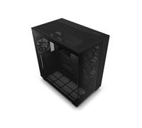Boîtier PC H9 FLOW moyen tour noir avec panneau latéral et avant verre trempé
