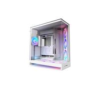 Boîtier PC NZXT H9 FLOW RGB+ 2025 moyen tour blanc avec panneau latéral et avant verre trempé