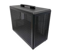 LC-Power Gaming 718 Mo Cuboid Boîtier PC | Tour Micro-ATX avec flux d'air Push & Pull | Design en maille tout autour | USB-C (Gen. 3.2) | Espace pour 5 ventilateurs de 120 mm | Panneaux latéraux sans