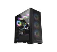 Boîtier PC ECLIPSIS Noir - Design Mesh & Verre Trempé, 4 Ventilos RGB + Contrôleur, USB 3.0/Type C, E-ATX/ATX/ITX, 9 Ventilos, Refroidissement Liquide 360 mm