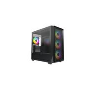 Montech Boîtier PC Micro ATX X5M – Ventilateurs ARGB, Panneau en verre, fibre de carbone