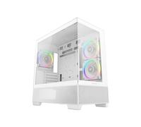 Boîtier PC Mid Tower Compact Cube DEEPCOOL CG380 3F Panneaux en verre trempé 3 ventilateurs ARGB Blanc