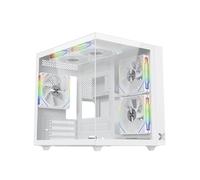 Xigmatek Boîtier Micro-ATX EN44427 Aqua M Lite Arctic – 2 panneaux verre trempé, 5x120mm ARGB, Blanc