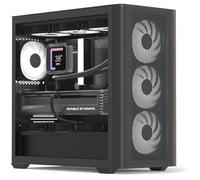 Aerocool Boîtier Tour D301A – 4 vent. RVB, panneau avant maille bois, flux d'air optimisé, M-ATX