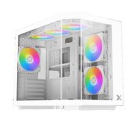 Xigmatek Boîtier PC Mini Tour Micro-ATX Cubi M RGB avec panneaux vitrés - Blanc