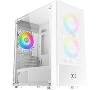 Xigmatek Boîtier Mini-Tour Micro ATX Oreo – RGB, panneau vitré – Blanc