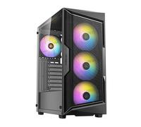Antec Boîtier Moyen Tour ATX AX61 Elite – 4x Ventilateurs ARGB, panneau latéral vitré (Noir)