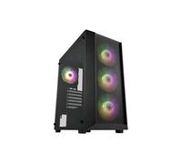 FSP GROUP Boîtier PC moyen tour CMT218 RGB – Panneau vitré, ATX, USB 3.2 Gen1 – Noir