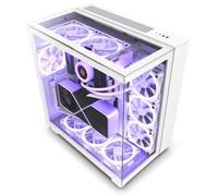 Boitier PC Moyen Tour ATX NZXT H9 Elite RGB avec panneaux vitrés - Blanc
